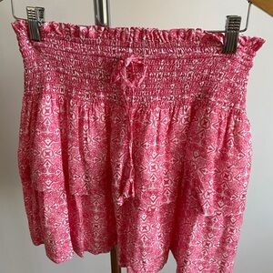 Vineyard Vines Pink Printed Smocked Waist Shorts